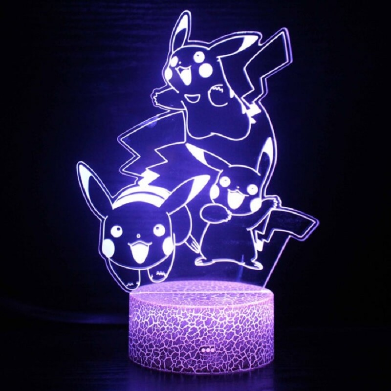 Lampada Pokemon Tripla Pikachu Lampada Pokemon Tripla Pikachu