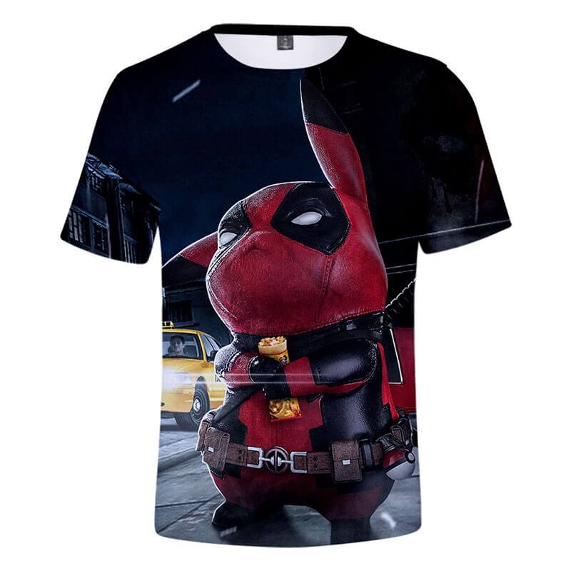 Maglietta Pikachu Deadpool Maglietta Pikachu Deadpool